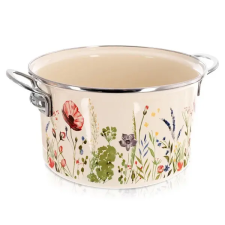  Krémszínű Zománcozott Fazék Pipacsos Mintával (MAKI) – 6,5 liter, 26 cm 113388 edény