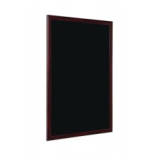  Krétás információs tábla, fekete felület, 45x60 cm,  cseresznyefa színű keret információs tábla, állvány