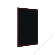 . Krétás információs tábla, fekete felület, 45x60 cm,  cseresznyefa színű keret (VVBI03) információs tábla, állvány