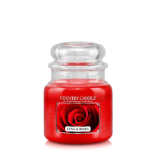 Kringle Candle Country Candle Love & Roses közepes 2 kanócos illatgyertya (453 g), gyertya