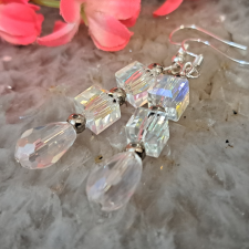  Kristály fülbevaló  5 cm-es  /56/ fülbevaló