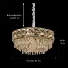  Kristálycsillár LUCENT Eleganza 9xE14, D50 cm, Arany, Magasságállítható, Fém és Kristály