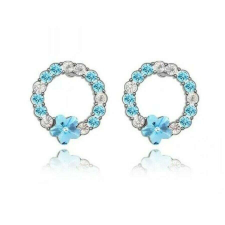 Kristályos koszorú- Swarovski kristályos fülbevaló - világoskék fülbevaló