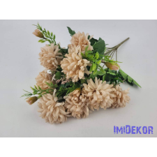  Krizantém 10 ágú selyem csokor 42cm - Sötét Púder dekorációs kellék