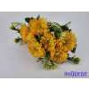  Krizantém 11 ágú selyem csokor 44cm - Sárgás
