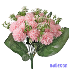  Krizantém 18 ágú selyemvirág csokor 38cm - Rózsaszín dekorációs kellék