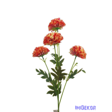  Krizantém 4 fejes szálas selyemvirág 80cm - Cirmos Barack dekorációs kellék