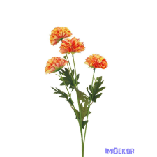  Krizantém 4 fejes szálas selyemvirág 80cm - Narancs dekorációs kellék