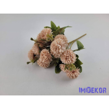  Krizantém 5 ágú selyemvirág csokor 28cm - Púder Barack dekorációs kellék