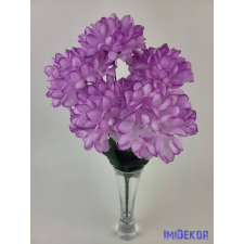  Krizantém 5 ágú selyemvirág csokor 38cm - Lila dekorációs kellék