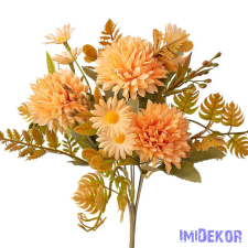 Krizantém 7 ágú selyemvirág csokor 34cm - Krém dekorációs kellék