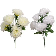  Krizantém csokor 7v. krém-fehér M41cm 75db/# dekorációs kellék