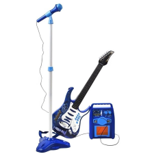 Kruzzel 22409 Elektromos rock gitár gyerekeknek + erősítő és mikrofon, elemes, kék (00022409) kreatív és készségfejlesztő