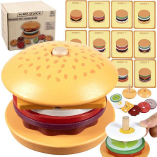 Kruzzel Fából készült hamburgerkirakó - fejlesztő játék gyerekeknek készségfejlesztő