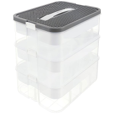 Kruzzel Tárolódoboz építőjátékhoz, 22 l, 3 szintes bútor