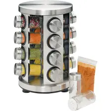 Küchenprofi fűszertartó állvány 30 cm, acél/üveg papírárú, csomagoló és tárolóeszköz