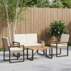  Kültéri Bútor Szett 4 pcs Beige és Krémszínű polirattan