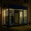  Kültéri esőbeépítés, meleg fehér függöny V8, összekapcsolható, 480 led 6 m x 2 m, fekete vezeték, IP65