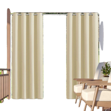  Kültéri függöny, vízálló, sötétítő, bézs, SZ52xH108in-132x275cm, 2db lakástextília