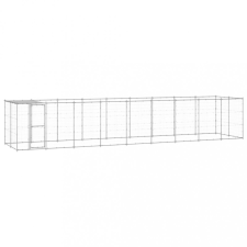  Kültéri horganyozott acél kutyakennel tetővel 21,78 m² szállítóbox, fekhely kutyáknak