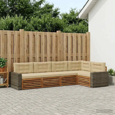  Kültéri kanapé szett 5 pcs Természetes és bézs kerti bútor