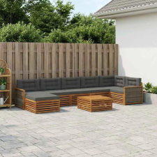  Kültéri kanapé szett párnával 8 pcs Természetes és antracit kerti bútor