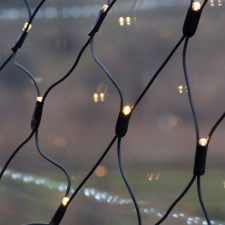 Kültéri LED fényháló, Hideg fehér, 2 x 1 méter, 96 LED kültéri izzósor