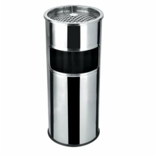 . Kültéri szemetes, fém, tűzálló, kivehető hamutartóval, inox, 25x58 cm szemetes