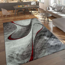  Kurzflor szőnyeg Absztrakt dizájn szürke piros, modell 20752, 200x290cm lakástextília