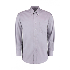 Kustom Kit Férfi hosszú ujjú Ing Kustom Kit Classic Fit Premium Oxford Shirt S, Ezüstszürke férfi ing