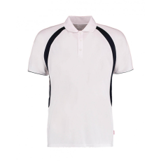 Kustom Kit Férfi rövid ujjú galléros póló Kustom Kit Classic Fit Cooltex Riviera Polo Shirt M, Fehér/Sötétkék navy