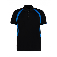 Kustom Kit Férfi rövid ujjú galléros póló Kustom Kit Classic Fit Cooltex Riviera Polo Shirt M, Fekete/Elektromos kék férfi póló