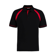 Kustom Kit Férfi rövid ujjú galléros póló Kustom Kit Classic Fit Oak Hill Polo XL, Fekete/Bright Piros férfi póló