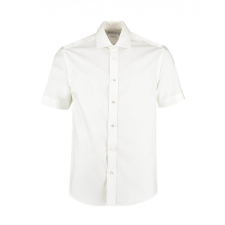 Kustom Kit Férfi rövid ujjú Ing Kustom Kit Classic Fit Premium Cutaway Oxford Shirt SSL XL, Fehér férfi ing