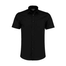 Kustom Kit Férfi rövid ujjú Ing Kustom Kit Tailored Fit Poplin Shirt SSL XS, Fekete férfi ing