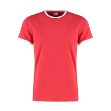 Kustom Kit Férfi rövid ujjú póló Kustom Kit Fashion Fit Ringer Tee XL, Piros/Fehér férfi póló