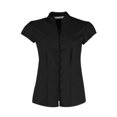 Kustom Kit Női csapott ujjú blúz Kustom Kit Women's Tailored Fit Mandarin Collar Blouse SSL 3XL (20), Fekete
