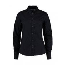 Kustom Kit Női hosszú ujjú blúz Kustom Kit Women&#039;s Tailored Fit City Shirt 3XL, Fekete blúz