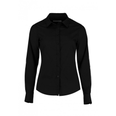 Kustom Kit Női hosszú ujjú blúz Kustom Kit Women's Tailored Fit Poplin Shirt 2XL, Fekete