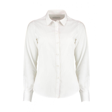 Kustom Kit Női hosszú ujjú blúz Kustom Kit Women&#039;s Tailored Fit Poplin Shirt 3XL, Fehér blúz