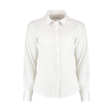 Kustom Kit Női hosszú ujjú blúz Kustom Kit Women&#039;s Tailored Fit Poplin Shirt M, Fehér blúz