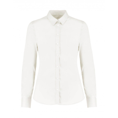 Kustom Kit Női hosszú ujjú blúz Kustom Kit Women's Tailored Fit Stretch Oxford Shirt LS M, Fehér