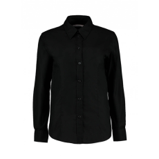 Kustom Kit Női hosszú ujjú blúz Kustom Kit Women's Tailored Fit Workwear Oxford Shirt XS (8), Fekete