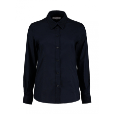 Kustom Kit Női hosszú ujjú blúz Kustom Kit Women's Tailored Fit Workwear Oxford Shirt XS (8), French Sötétkék (navy)