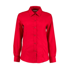 Kustom Kit Női hosszú ujjú blúz Kustom Kit Women's Tailored Fit Workwear Oxford Shirt XS (8), Piros