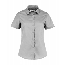 Kustom Kit Női rövid ujjú blúz Kustom Kit Women&#039;s Tailored Fit Poplin Shirt SSL 2XL, Világos szürke blúz