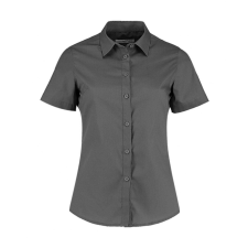 Kustom Kit Női rövid ujjú blúz Kustom Kit Women&#039;s Tailored Fit Poplin Shirt SSL L, Grafitszürke blúz