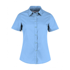 Kustom Kit Női rövid ujjú blúz Kustom Kit Women's Tailored Fit Poplin Shirt SSL S, Világos kék