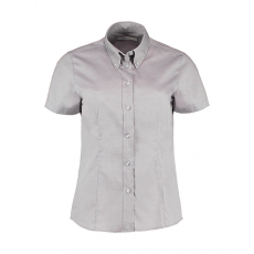 Kustom Kit Női rövid ujjú blúz Kustom Kit Women's Tailored Fit Premium Oxford Shirt SSL 2XL, Ezüstszürke