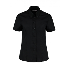 Kustom Kit Női rövid ujjú blúz Kustom Kit Women's Tailored Fit Premium Oxford Shirt SSL 2XL, Fekete